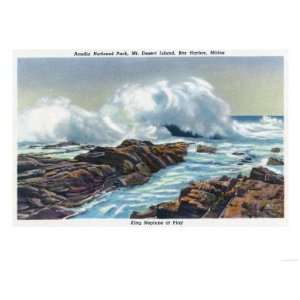   Harbor, Maine   View of the Surf Giclee Poster Print