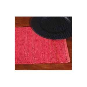  WOVEN LEATHER PLACEMAT, RED