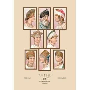  Russian Hats and Hairstyles #1   12x18 Framed Print in 