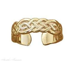  Gold Vermeil Celtic Closed Weave Toe Ring Jewelry