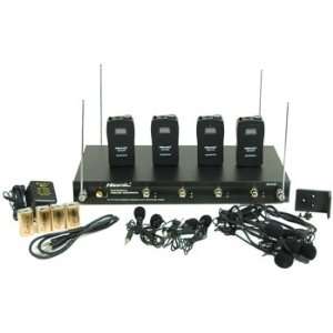  Hisonic VHF 4 channel Wireless Microphone System with 4 