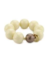 Invicta Incanto Large Ivory Colored Beads Stretch Bracelet, 11.5