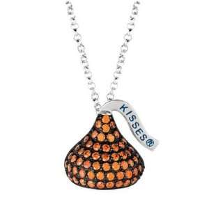  New wTag Hersheys Kisses Medium Flat Back Orange CZ 