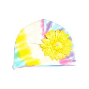 Pastel Tie Dye Hat with Yellow Daisy Baby