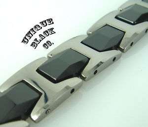 BLACK Tungsten Carbide Titanium Magnetic Men Bracelet  