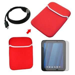  Premuim Red/Silver Trim Sleeve Case+HP Touch Pad Tablet 