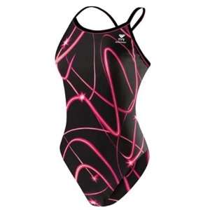  TYR Womens Aphrodite Diamondback Swimsuit   Pink   38 