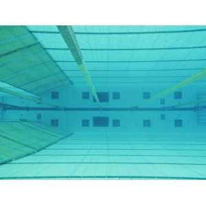  An Underwater Picture of an Indoor Swimming Pool Stretched 