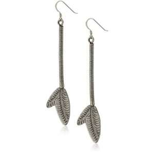 Vanessa Mooney Hilltribe Silver Feather Dangle Earrings