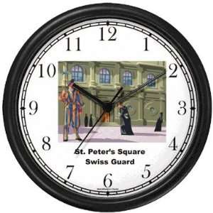 Peters Square Swiss Guard Italy   Famous Landmarks   Theme Wall Clock 