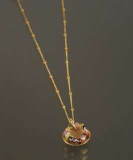 Mashka cubic zirconia circle pendant necklace  