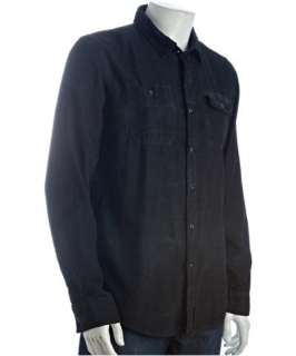 Cohesive oil black corduroy Vineland button front shirt