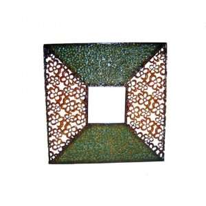  16 Metal Wall Art with Square Mirror (Antique Bronze) (16 