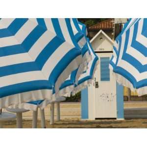  Umbrellas and Beach Hut, Jesolo, Venetian Lagoon, Veneto 