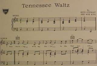 1948 TENNESSEE WALTZ SHEET MUSIC Patti Page Cover  