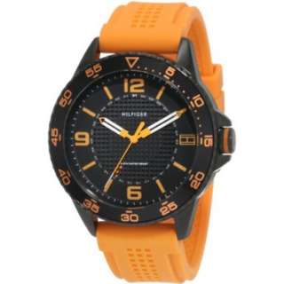 Tommy Hilfiger Mens 1790837 Sport Black IP Case with orange silicon 