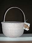 NANTUCKET BASKET BY BASKETVILLE VERMONT 12 INCH DIAMETER WHITEWASH 