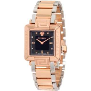 Versace Womens 88Q80SD008 S089 Reve Carrè Rose Gold Plated Black 