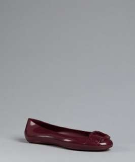 Jimmy Choo blood red jelly Morsey buckle flats   