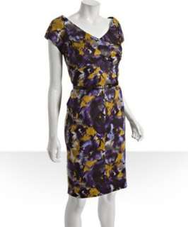 MICHAEL Michael Kors imperial purple floral cotton sateen belted dress 
