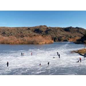  Ice Skating on Lower Mannorburn Dam, near Alexandra 