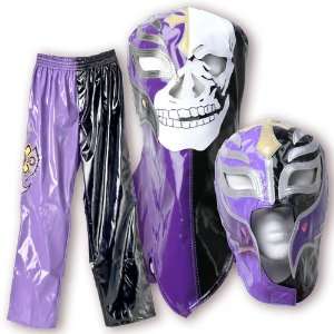  WWE Rey Mysterio 3 Piece Black & Purple Replica Kid Size 