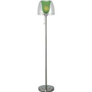   Lite Source  Double Glass Floor Lamp, Ps W/l.green Inner Glass Shade