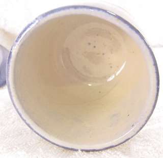 Antique Blue and White Stoneware Nutmeg Spice Jar USA c 1900  