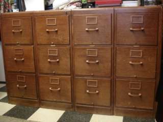 antique 4 pc Oak File Cabinet System Remington Rand Library Bureau 