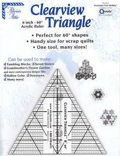   TRIANGLE 6 Inch 60 Degree NEW QUILT RULER Diamond Trapezoid Blocks
