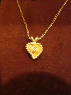 14K Necklace Heart Pendant Childs Size LOVE STORY  