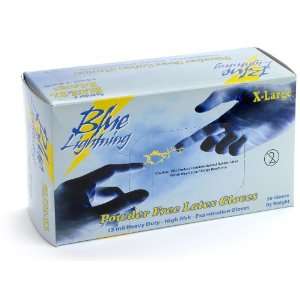  Blue Lightning Gloves   Ultra Thick 15 mil Latex Gloves 