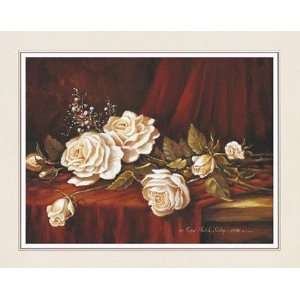 White Roses on Velvet by Peggy Thatch Sibley 10x8  Kitchen 