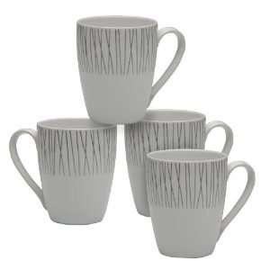  Oneida Dinnerware Thatch White Mugs, Set of 4 Kitchen 