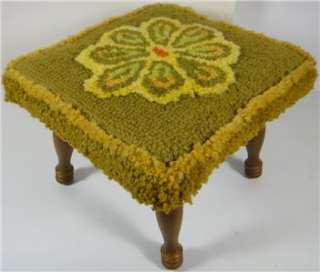 VINTAGE SMALL CHAIR STOOL LEG REST FURNITURE TAPESTRY  
