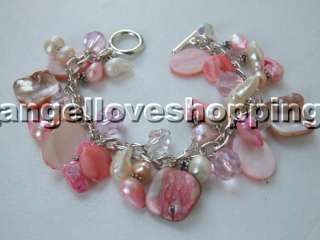 wholesale 5pcs crystal shell pearl bracelet clasp  