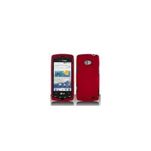  Lg Ally VS740 Rubberized Texture Red Snap on Cell Phone Cover 