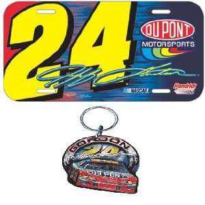   Number Style License Plate & Key Ring Auto Set