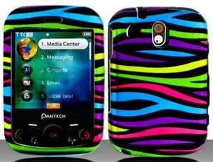 Pantech Jest TXT8040PP RAINBOW STRIPPED Snap on Phone Cover Hard Case 