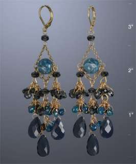 Rachel Reinhardt blue stone chandelier earrings   