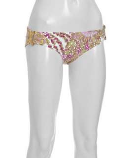 Trina Turk pink cayo floral printed surf hipster bikini bottom 