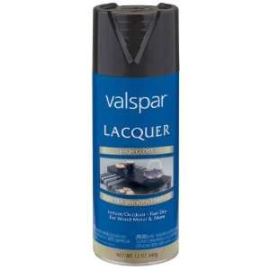  Valspar 12 Oz Black Flat Lacquer Spray Paint   465 65094 