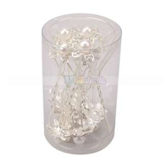   Wedding Bridal Hair Jewelry Pearl Flower shaped Pins Hairpins  
