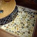 Polished Natural Mix Pebble Tile, 1 Sq. Ft.  