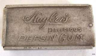 1890s Rare Huylers Pepsin Gum Pocket Dispensor Holder Rare Tin 