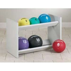   Double level medicine ball rack with 6 balls