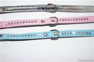 Diamante dog collar jewelled studded puppy small bling crystal faux 