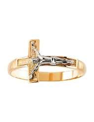   Two Tone Gents Crucifix Ring. Two Tone Gents Crucifix Ring In 14K