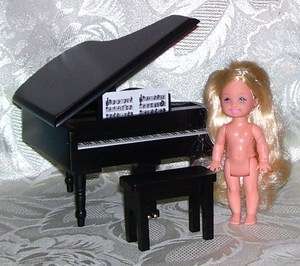   DOLL SIZE AND DOLLHOUSE SIZE GRAND PIANO WITH BENCH FURNITURE  