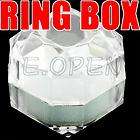 White Crystal Plastic Jewelry Ring Gift Box Display Case